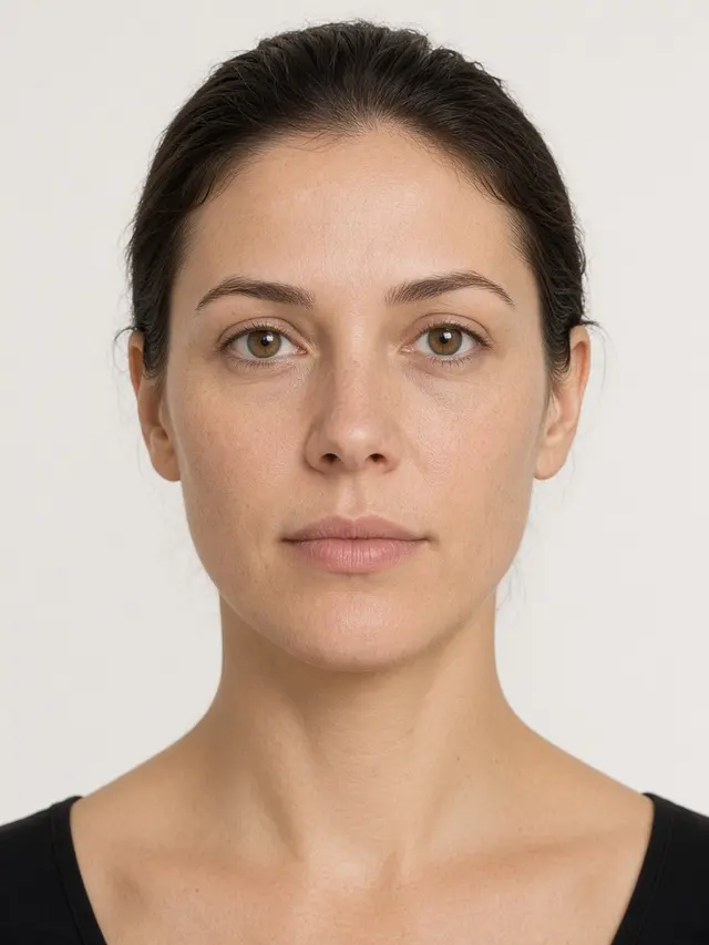 Sample portrait used to try the PassOkay checker. Not an official government example and not a real applicant.